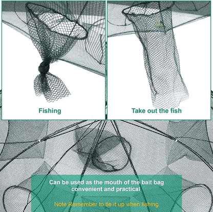 Foldable Fishing Bait Trap Net For Crab Crawdad Shrimp Fish Minnow  Portable Cast Dip Cage Easy To  6