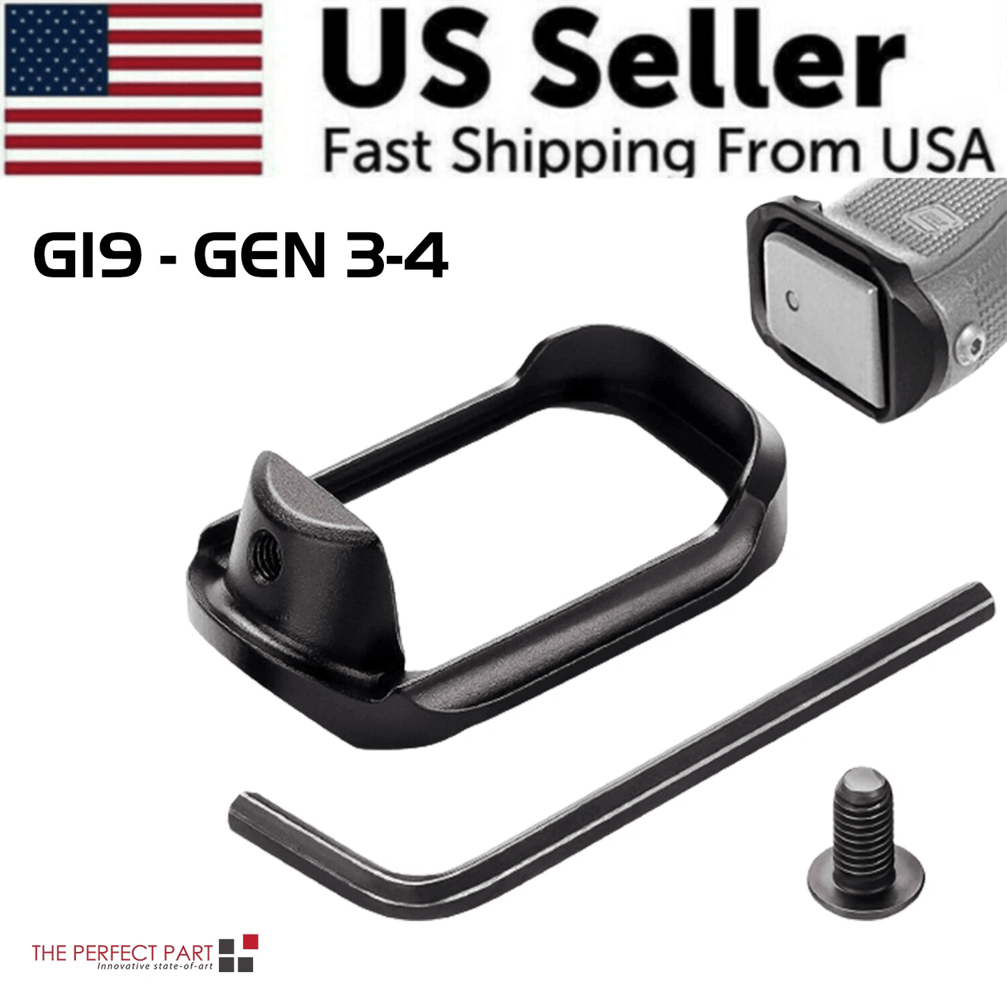 Anodized Aluminum Flared Magwell For Glock 1917222431343537 Gen 15  Precision Base Plates For Glock 11