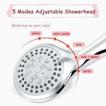 Handheld Shower Heads Spray With Hose High Pressure Shower Head Water Saving Adjustable Jet For Hom 1