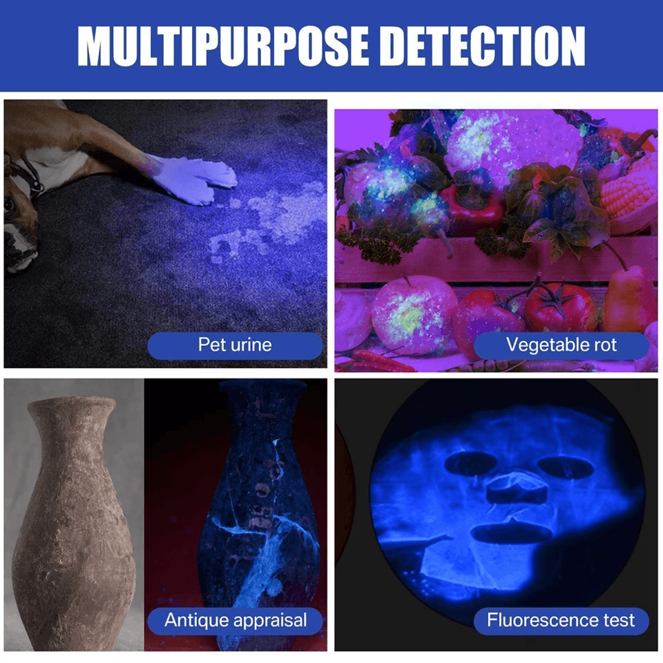 LED UV Blacklight Flashlight Ultraviolet Inspection Lamp For Pet Urine  Leak Detection 5