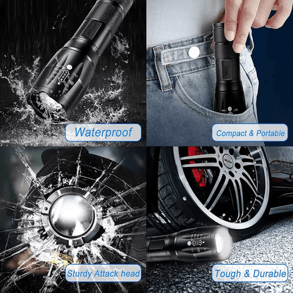 SuperBright Tactical Flashlight Five Modes LED Zoomable Torch Searchlight Compact Waterproof Flashl 5