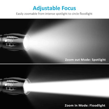 SuperBright Tactical Flashlight Five Modes LED Zoomable Torch Searchlight Compact Waterproof Flashl 7