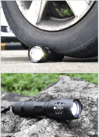 SuperBright Tactical Flashlight Five Modes LED Zoomable Torch Searchlight Compact Waterproof Flashl 16