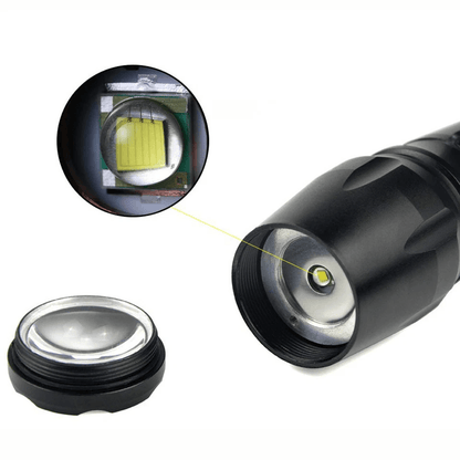 SuperBright Tactical Flashlight Five Modes LED Zoomable Torch Searchlight Compact Waterproof Flashl 19