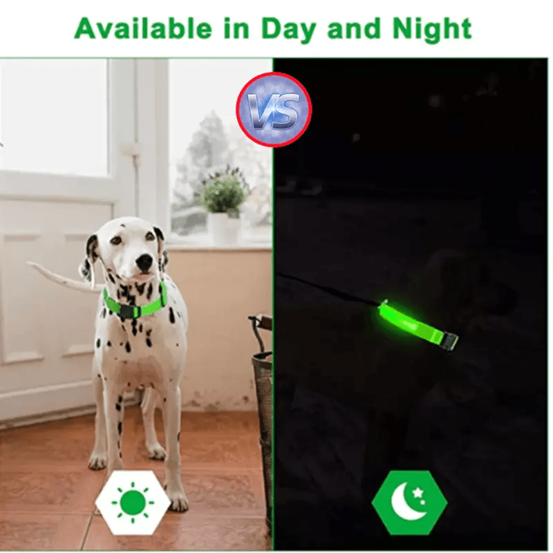 LED Adjustable Dog Collar  Blinking Flashing LightUp GlowintheDark Waterproof Safety Collar For Pet 11