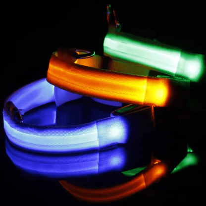 LED Adjustable Dog Collar  Blinking Flashing LightUp GlowintheDark Waterproof Safety Collar For Pet 6