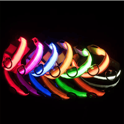 LED Adjustable Dog Collar  Blinking Flashing LightUp GlowintheDark Waterproof Safety Collar For Pet 8