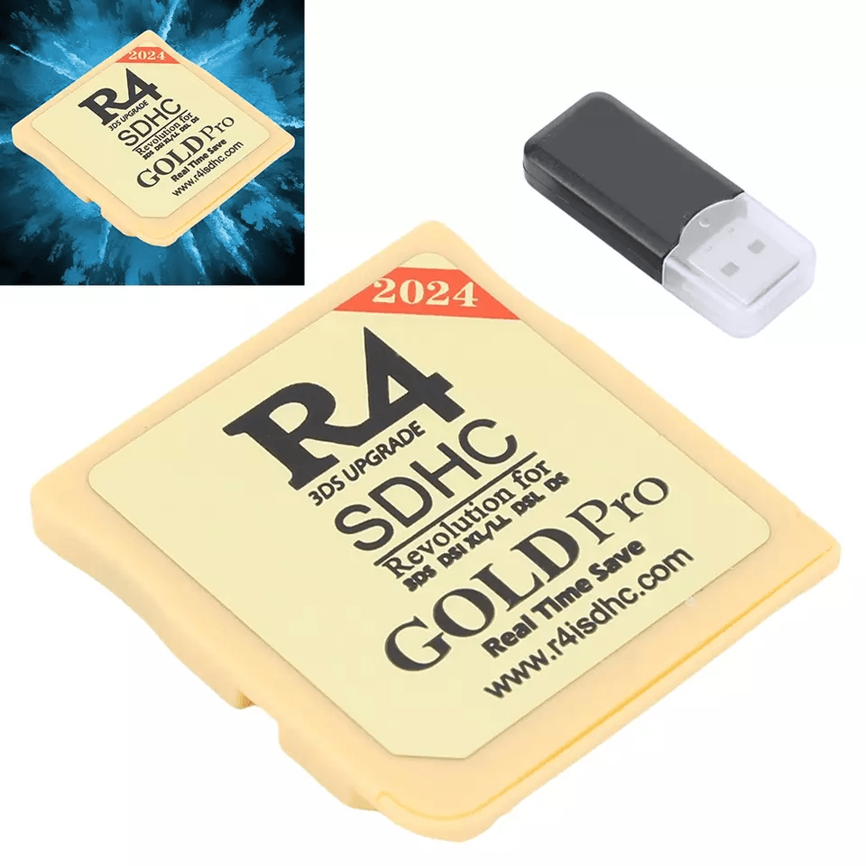 Newest R4 Gold Pro SDHC R4i Revolution Cartridge, USB Compatible Plug and Play Gaming Card with Fast Read Speed