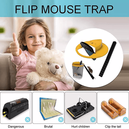 Mouse Rat Trap Flip  Slide Bucket Lid Reusable Humane Mousetrap For Indoor  Outdoor Rodent Control  10