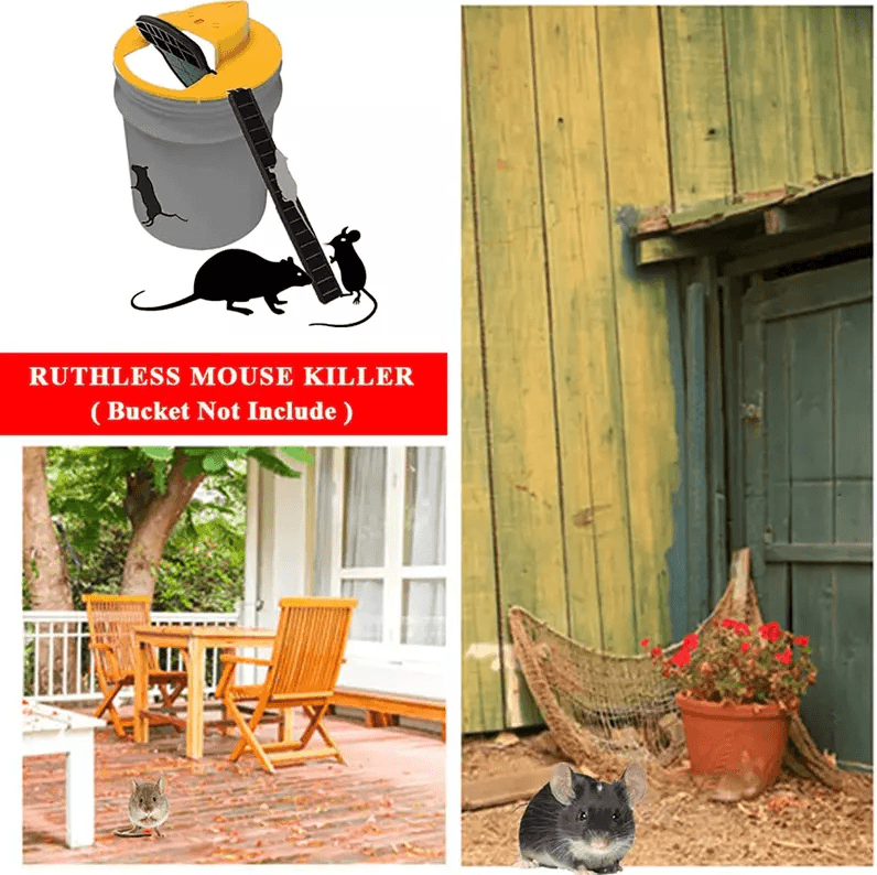 Mouse Rat Trap Flip  Slide Bucket Lid Reusable Humane Mousetrap For Indoor  Outdoor Rodent Control  11
