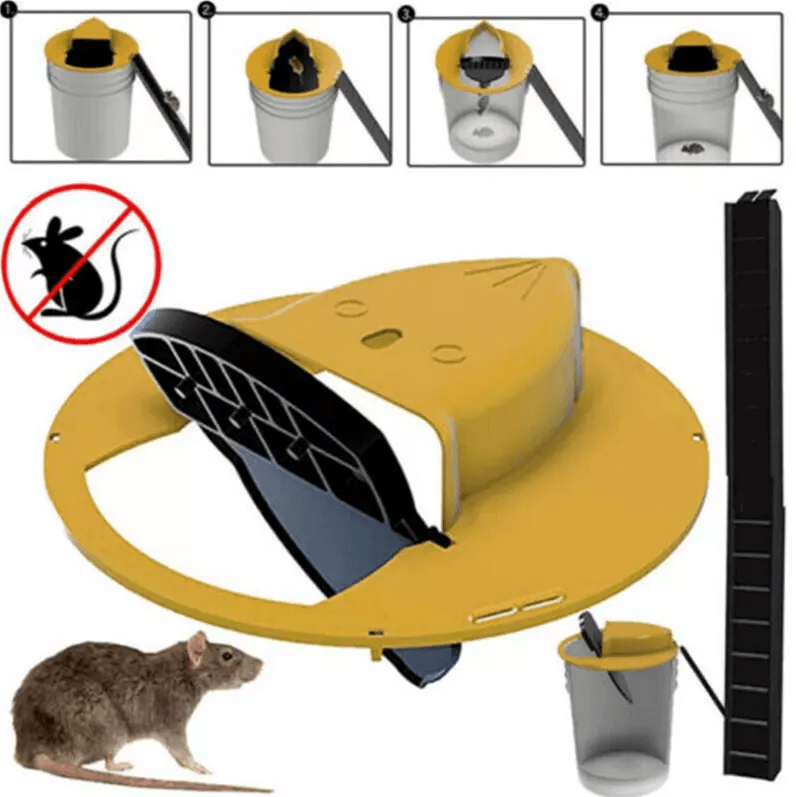 Mouse Rat Trap Flip  Slide Bucket Lid Reusable Humane Mousetrap For Indoor  Outdoor Rodent Control  2