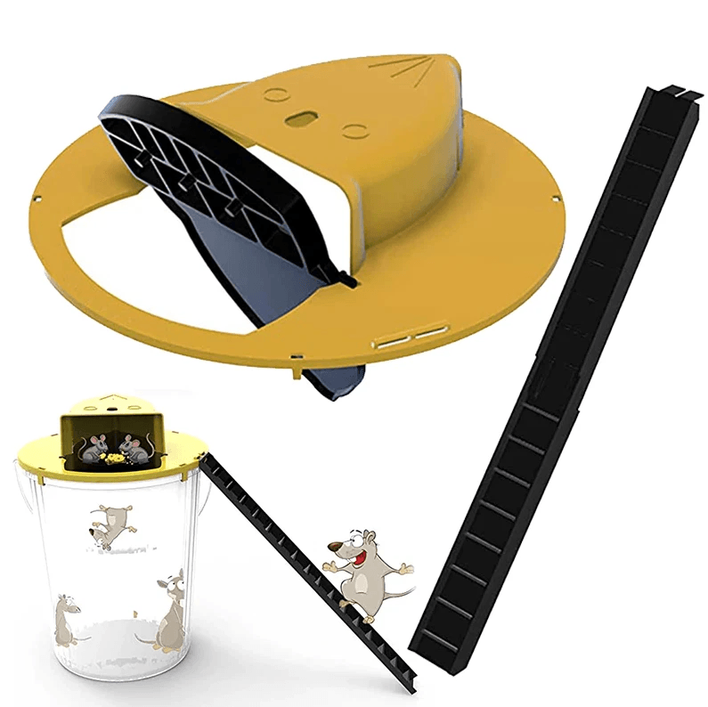 Mouse Rat Trap Flip & Slide Bucket Lid Reusable Humane Mousetrap for Indoor & Outdoor Rodent Control Auto Reset Catcher