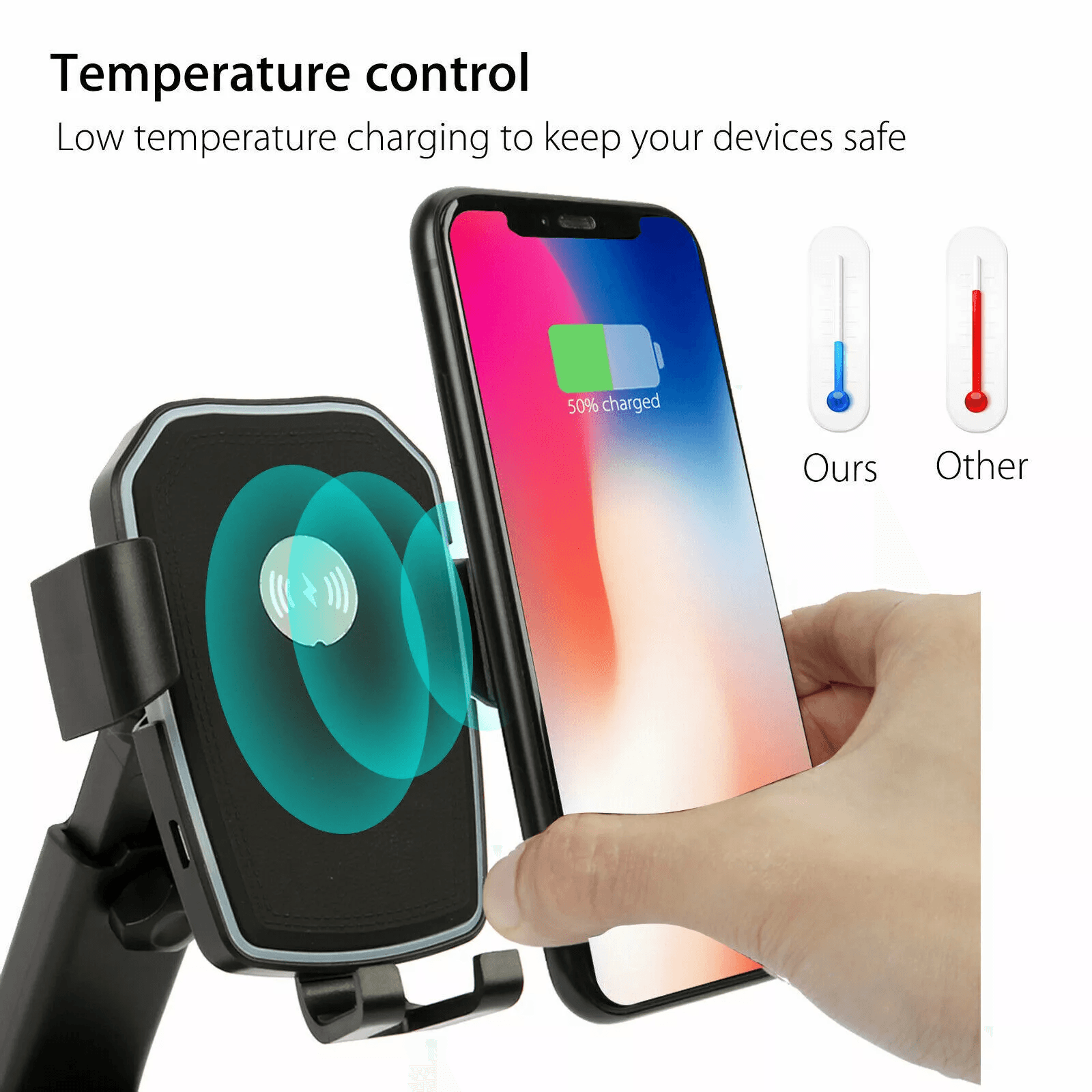 Wireless Fast Charging Car Charger Mount Holder Stand Gravity Auto Clamp Phone Cradle For Mobile De 3