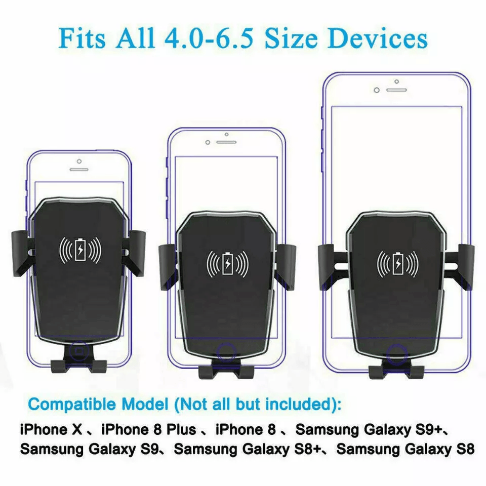 Wireless Fast Charging Car Charger Mount Holder Stand Gravity Auto Clamp Phone Cradle For Mobile De 7