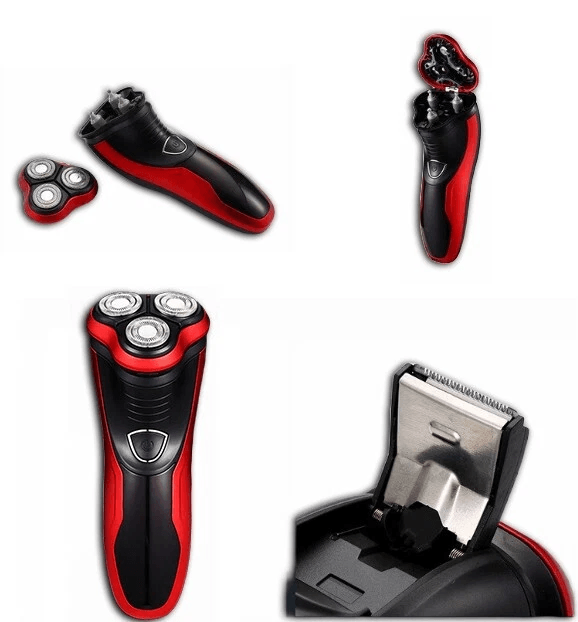 Cordless Mens Razor Rotary Waterproof Electric Shaver Wet Dry Grooming Tool With PopUp Trimmer And  12