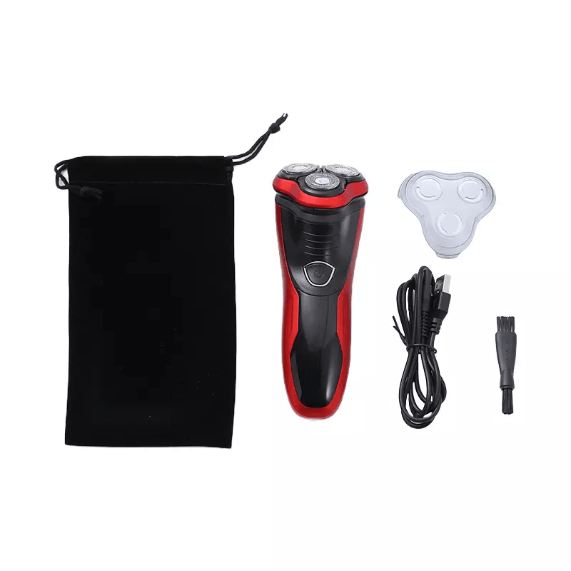 Cordless Mens Razor Rotary Waterproof Electric Shaver Wet Dry Grooming Tool With PopUp Trimmer And  2