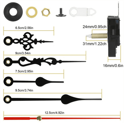 DIY Clock Parts Movement Quartz Mechanism Kit Wall Clock Repair Replacement Tool With Silent Motor  8