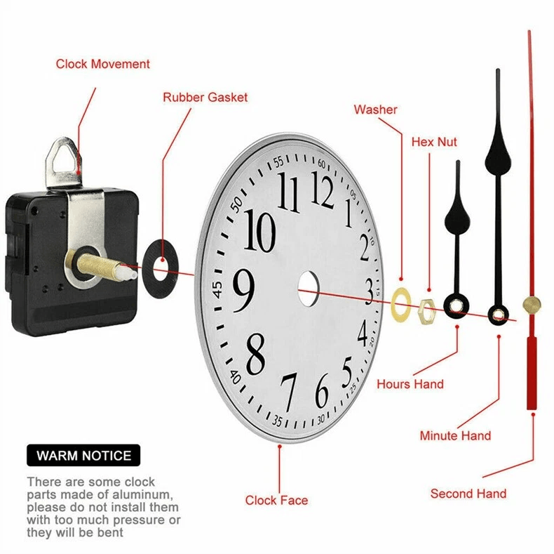 DIY Clock Parts Movement Quartz Mechanism Kit Wall Clock Repair Replacement Tool With Silent Motor  5