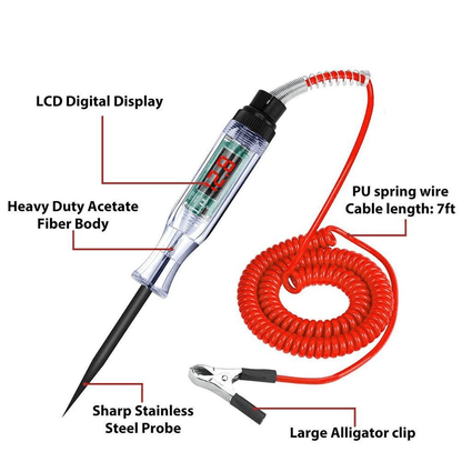 Automotive Digital Electric Voltage Circuit Tester For Car And Truck DC Test Light With LED Display 13