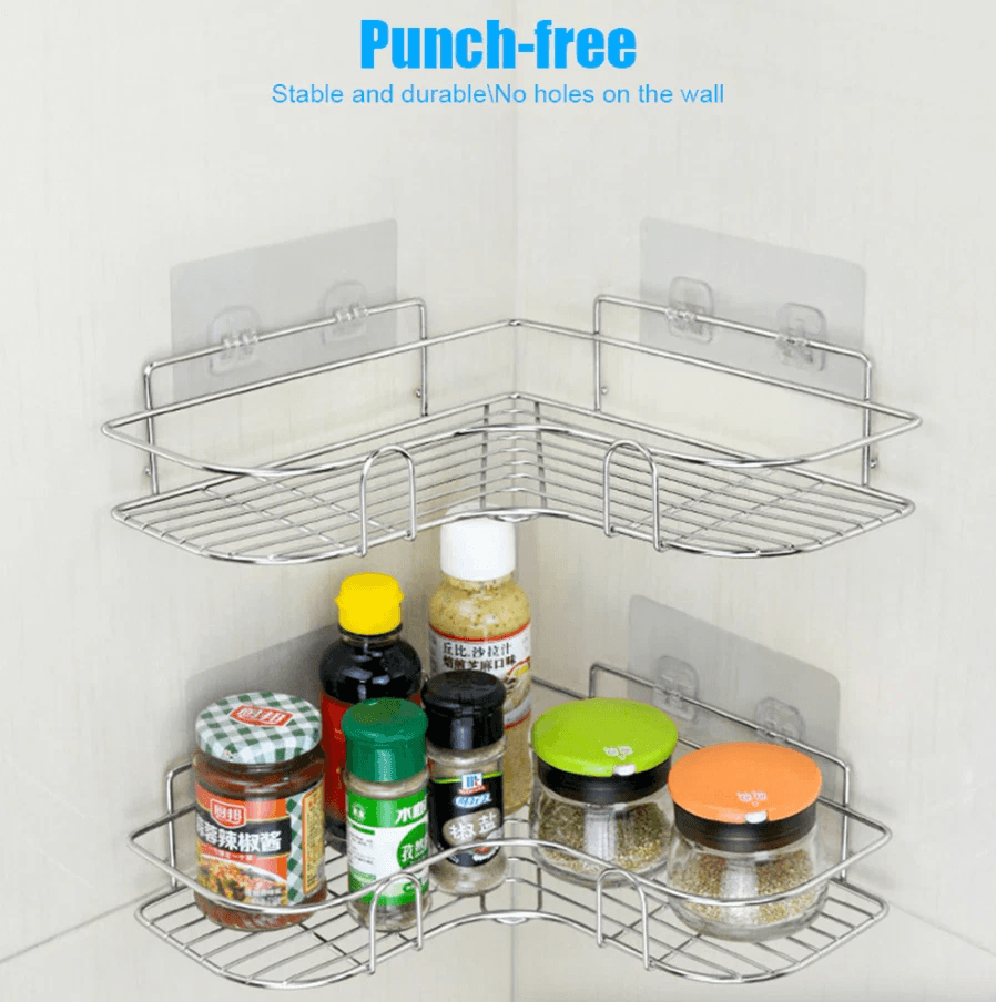 Rustproof Shower Caddy Shelf For Bathroom Corner Triangular Bath Storage Organizer Rack With Strong 7