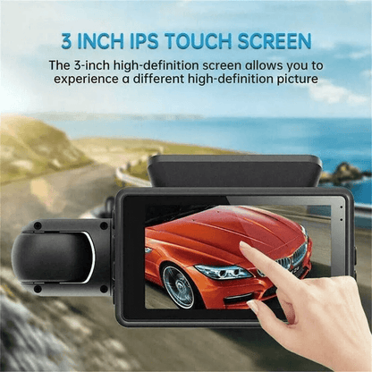 1080P Dual Lens Car DVR Dash Cam Video Recorder with G-Sensor, Front and Inside Camera, Night Vision, Parking Mode, Loop