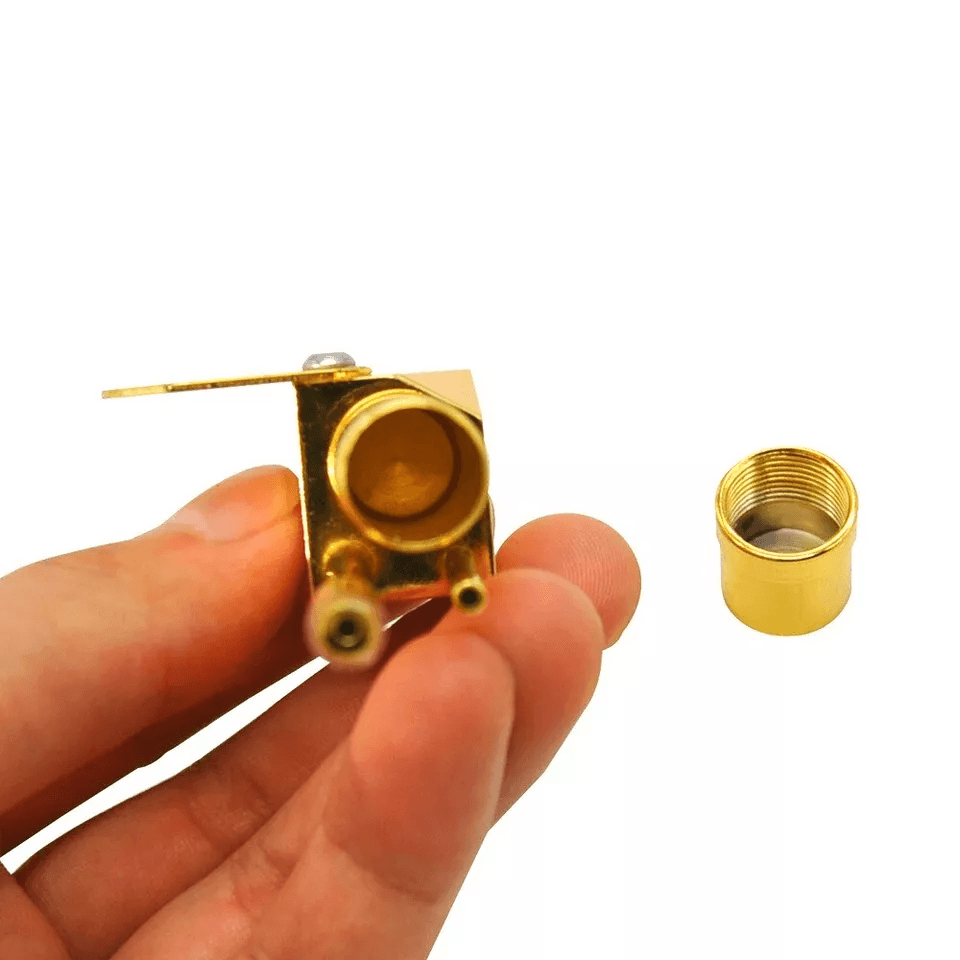 Brass Tobacco Smoking Pipe Stash Storage Cylinder Chamber Metal Pipe W Lid Bowl Durable Compact Poc 2