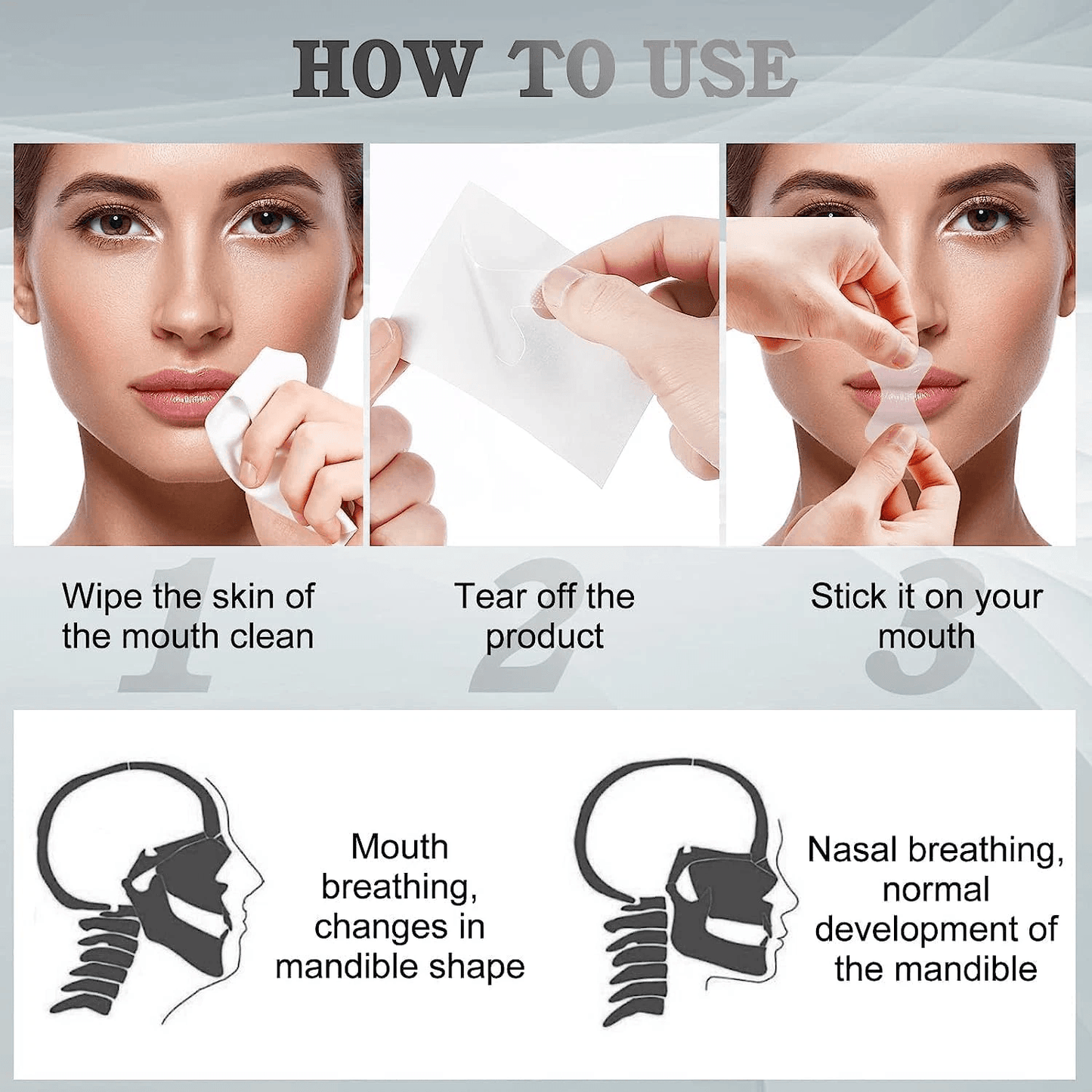 90PCS Gentle Mouth Tape  Hypoallergenic AntiSnoring Strips For Nasal Breathing  Sleep Aid 1