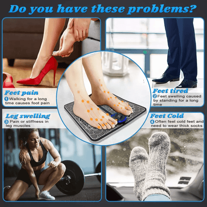 Leg Electric Deep Reshaping EMS Foot Massager Kneading Muscle Pain Relief Mat Foldable Portable Cir