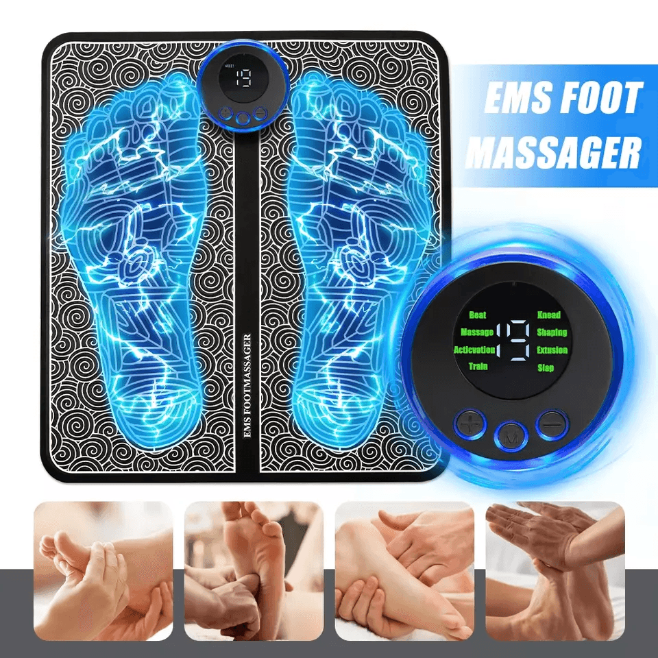 Leg Electric Deep Reshaping EMS Foot Massager Kneading Muscle Pain Relief Mat Foldable Portable Cir