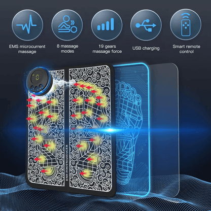 Leg Electric Deep Reshaping EMS Foot Massager Kneading Muscle Pain Relief Mat Foldable Portable Cir