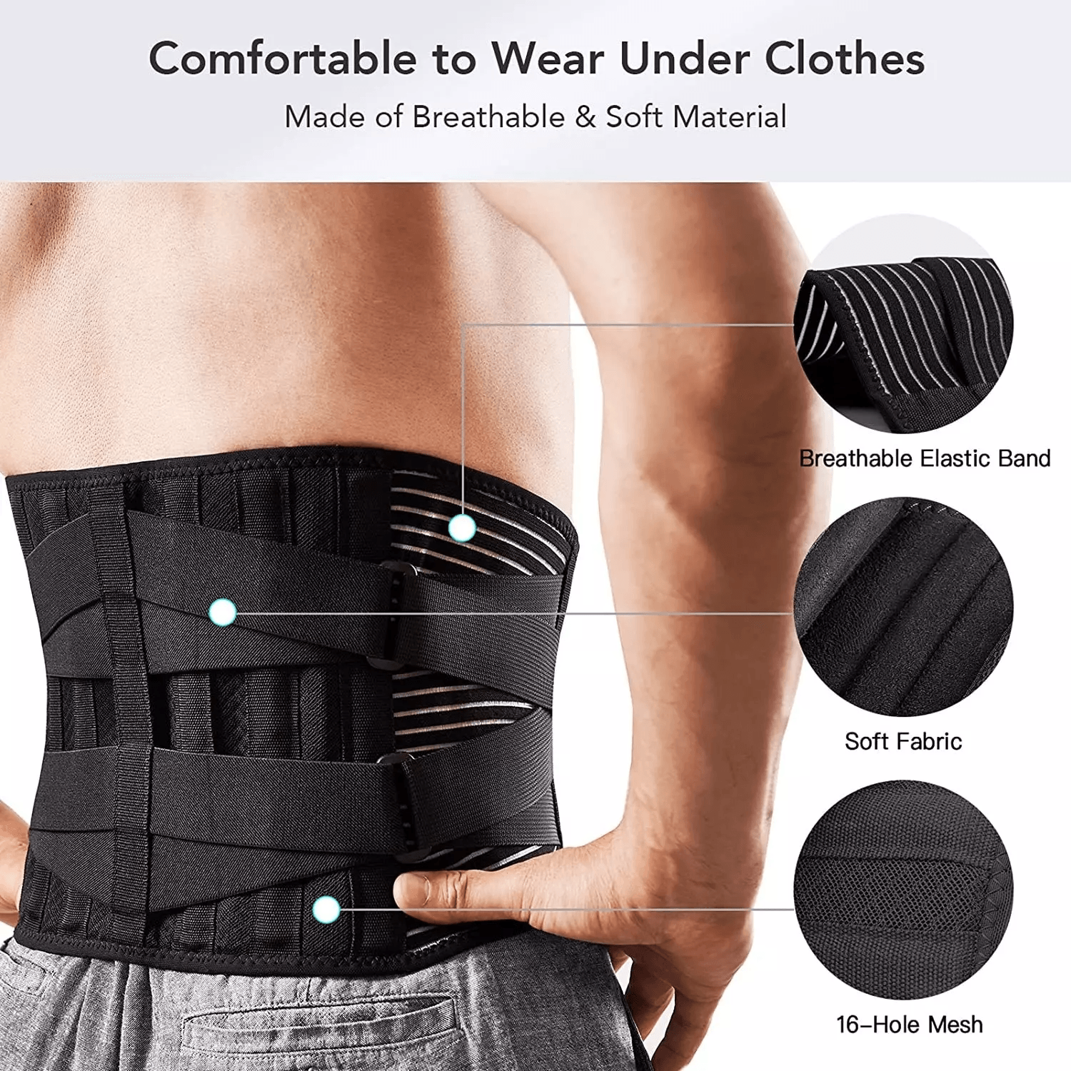 Adjustable Lower Back Brace Lumbar Support Waist Belt For Men And Women  Pain Relief Posture Correc 7