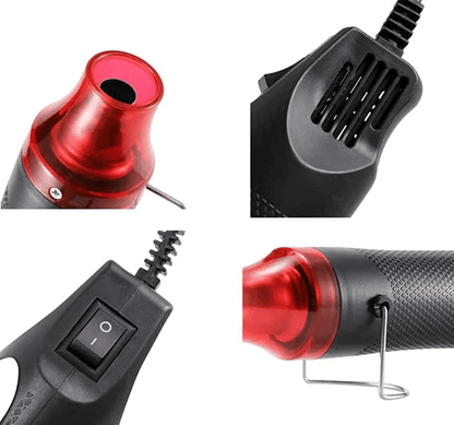 Hot Air Mini Heat Gun For DIY Crafts Electric Embossing Tool With Nozzles For Paint Drying Resin Cl 8