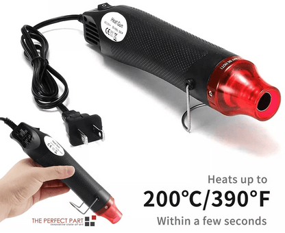 Hot Air Mini Heat Gun for DIY Crafts, Electric Embossing Tool with Nozzles for Paint Drying, Resin, Clay, Candle