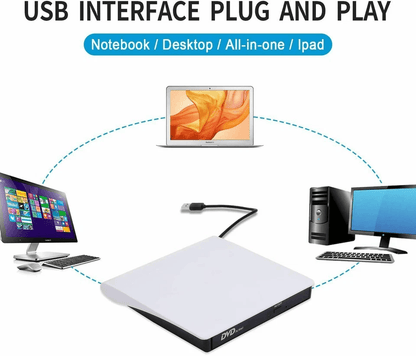 USB Slim External CD DVD Drive Burner Writer Player For PC Laptop Macbook 4