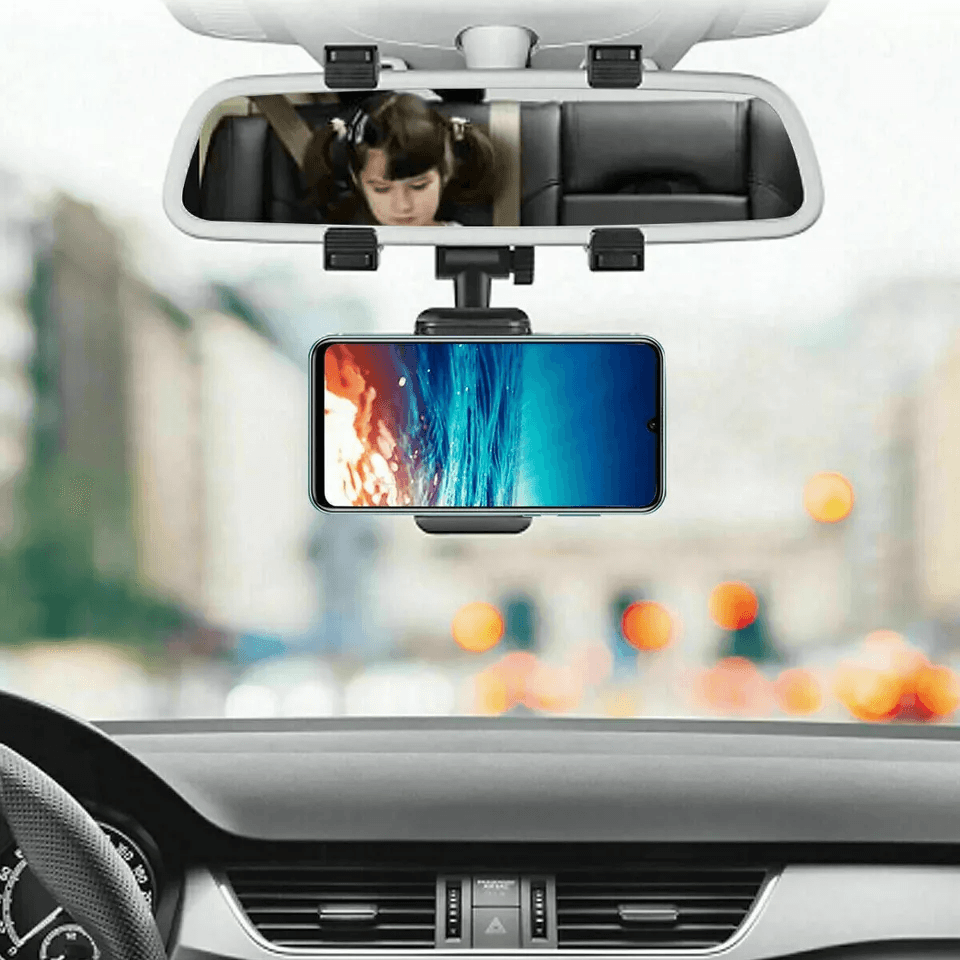 Car Rear View Mirror Mount Stand With Rotation Universal GPS Cell Phone Holder For Devices Stable   4