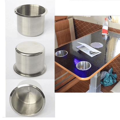 Heavy Duty Universal Stainless Steel Cup Holders For Car Marine Boat Truck RV Camper Secure Drink H 5