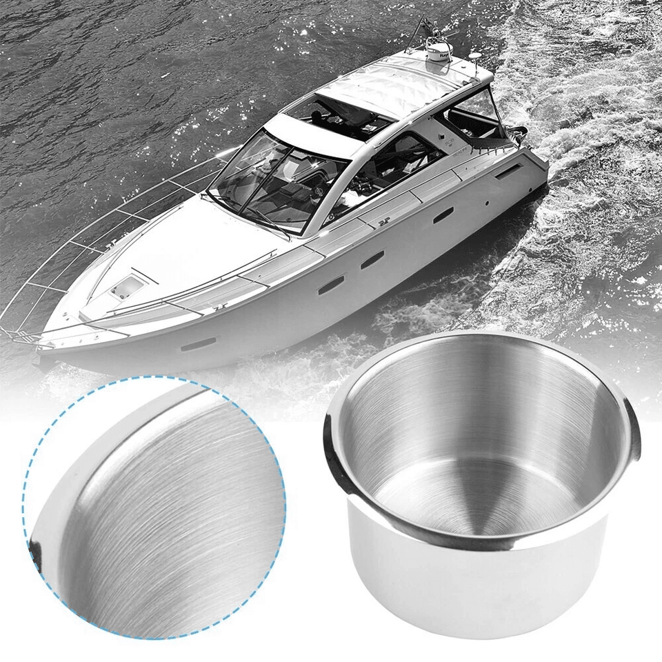 Heavy Duty Universal Stainless Steel Cup Holders For Car Marine Boat Truck RV Camper Secure Drink H 6