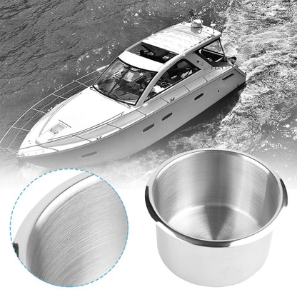 Heavy Duty Universal Stainless Steel Cup Holders For Car Marine Boat Truck RV Camper Secure Drink H 6