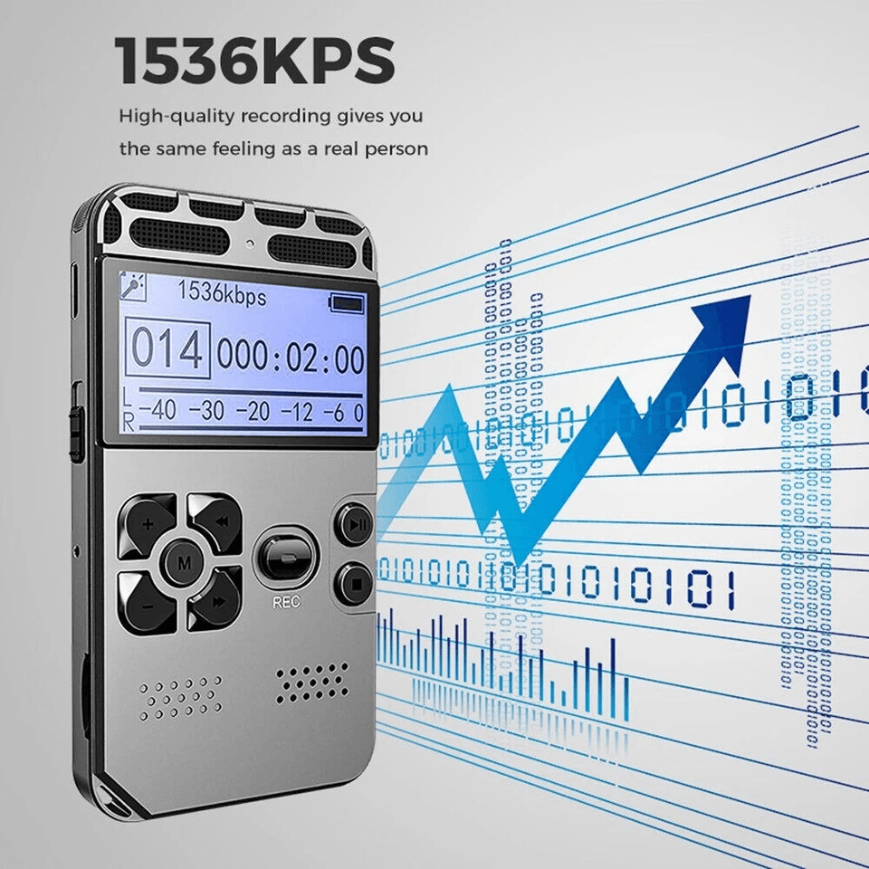 Professional Digital Audio Recorder With LCD Display Rechargeable Dictaphone  MP3 Player 2