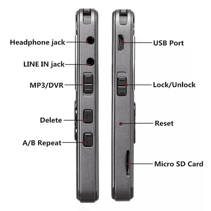 Professional Digital Audio Recorder With LCD Display Rechargeable Dictaphone  MP3 Player 4