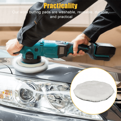 Buffing Polishing Pad Wool Wheel Kit Mop Set For Car Polisher With Drill Adapter For Auto Detailing 1