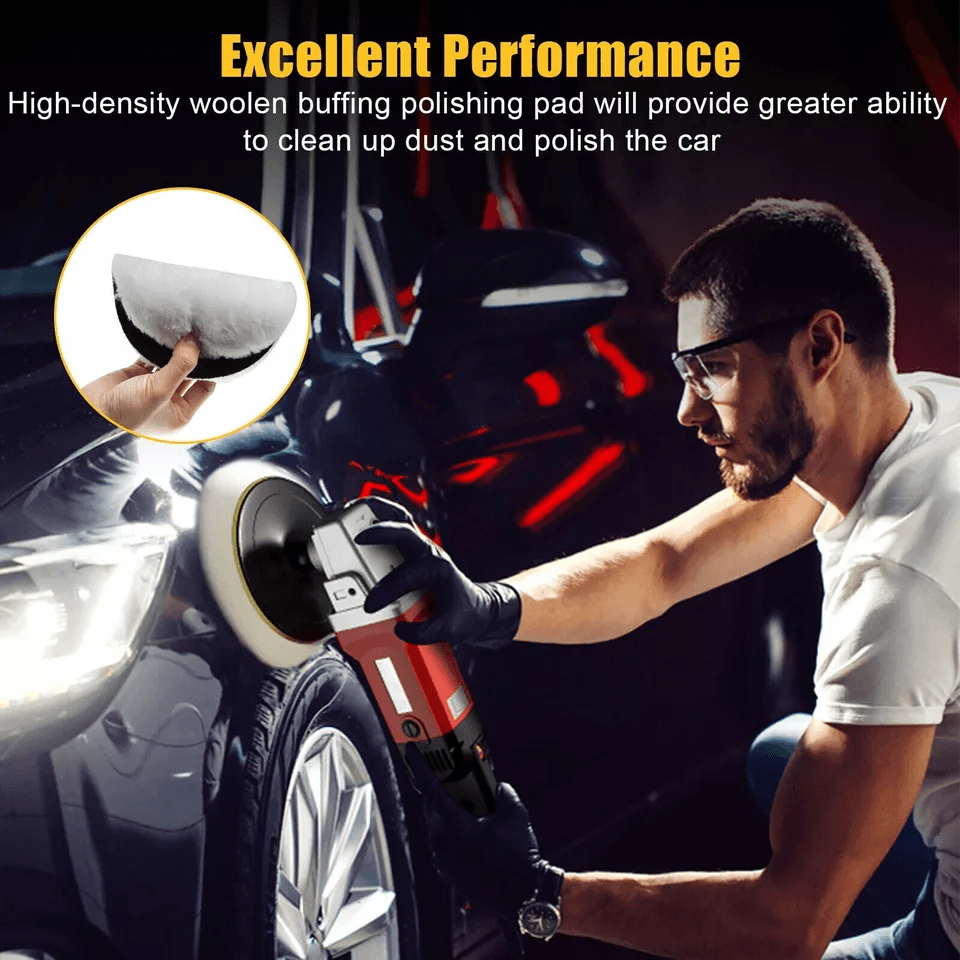 Buffing Polishing Pad Wool Wheel Kit Mop Set For Car Polisher With Drill Adapter For Auto Detailing 2