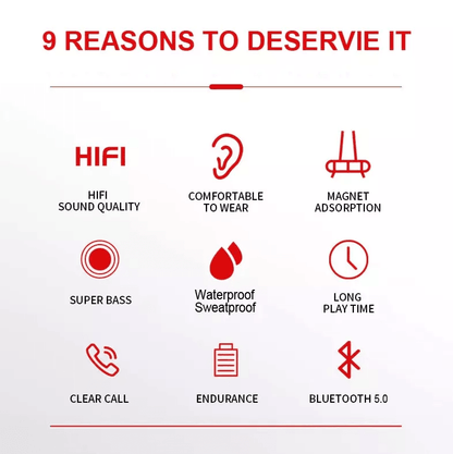 Waterproof Bluetooth Earbuds Sport Wireless InEar Headphones With Mic 5