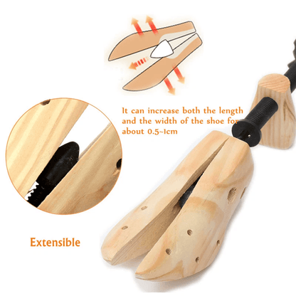 2Way Wooden Adjustable Shoe Stretcher Expander For Men Women Boot Shoe Widener With Bunion Plugs St 9