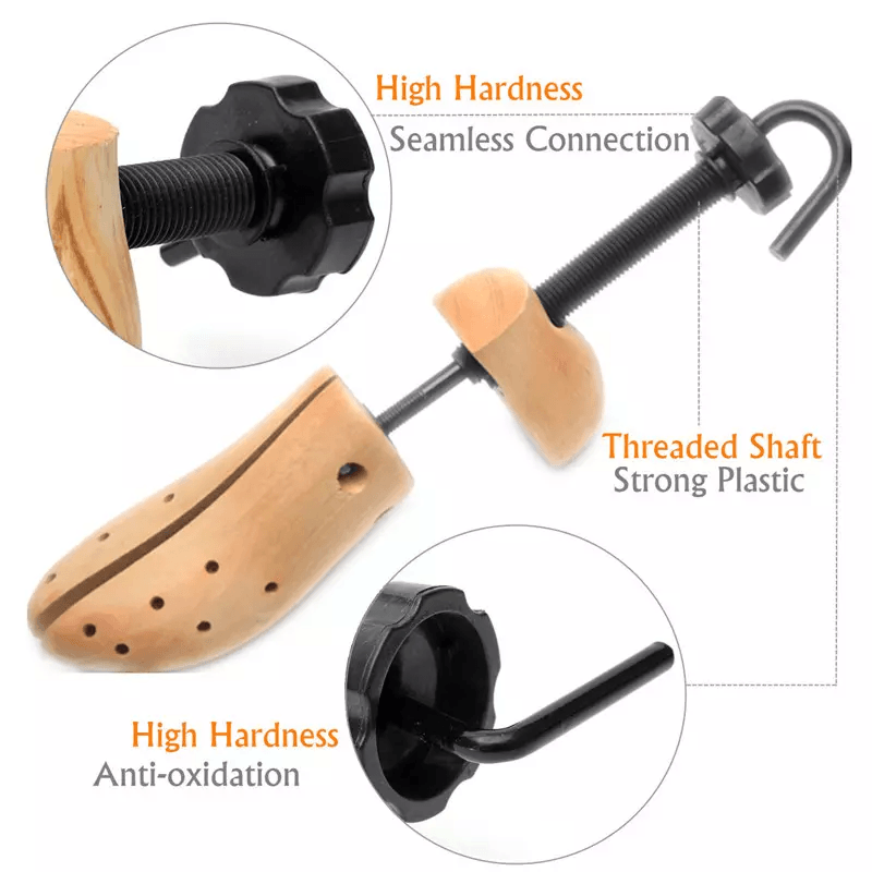 2Way Wooden Adjustable Shoe Stretcher Expander For Men Women Boot Shoe Widener With Bunion Plugs St 1