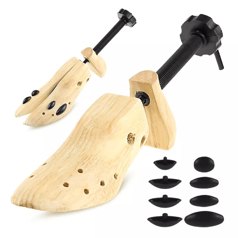 2Way Wooden Adjustable Shoe Stretcher Expander For Men Women Boot Shoe Widener With Bunion Plugs St 10