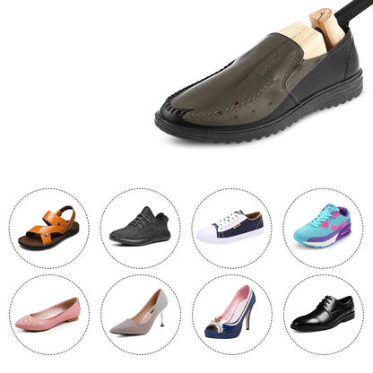 2Way Wooden Adjustable Shoe Stretcher Expander For Men Women Boot Shoe Widener With Bunion Plugs St 4