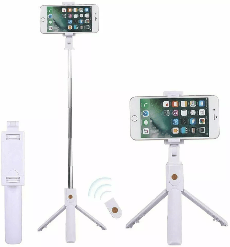 Bluetooth Selfie Stick Tripod Stand Extendable Remote Desktop Cell Phone Holder Adjustable Lightwei 2