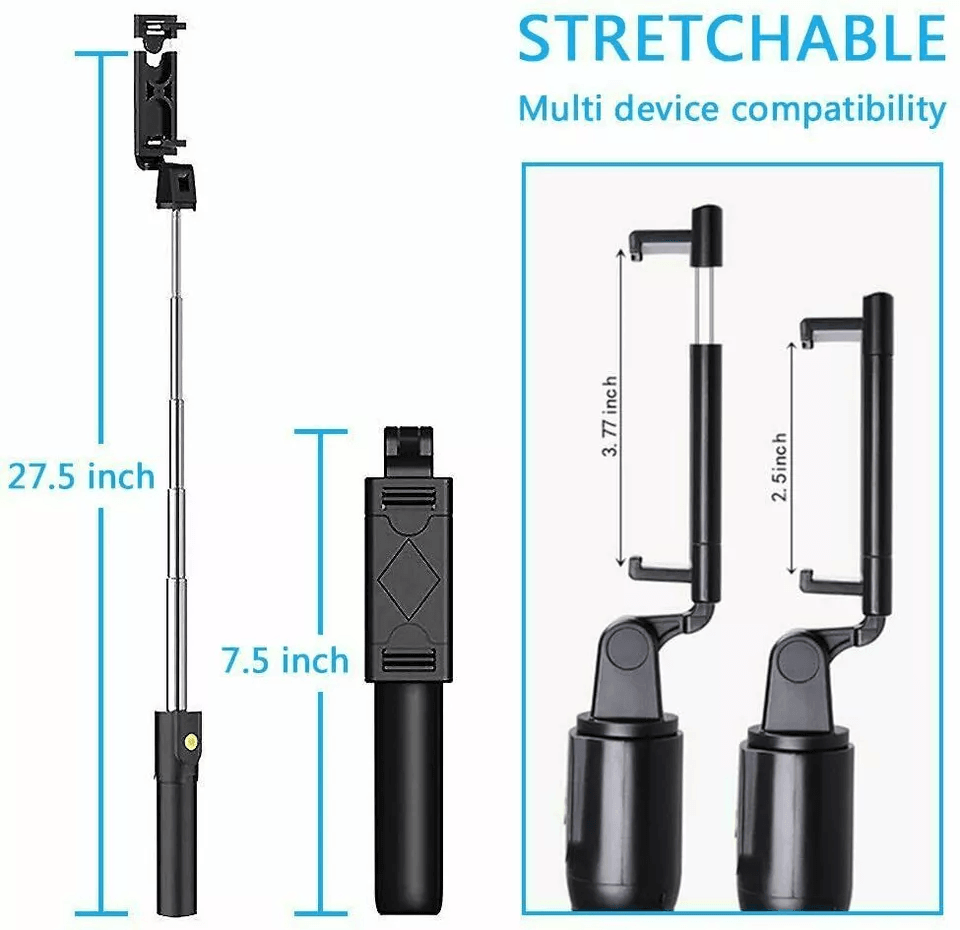 Bluetooth Selfie Stick Tripod Stand Extendable Remote Desktop Cell Phone Holder Adjustable Lightwei 7