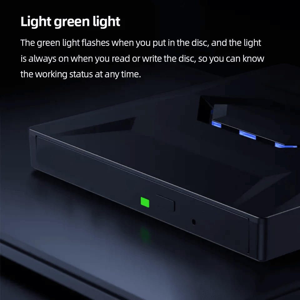 External CD DVD Drive USB Writer Burner Player For PC Laptop Windows Mac Portable Optical Drive Wit